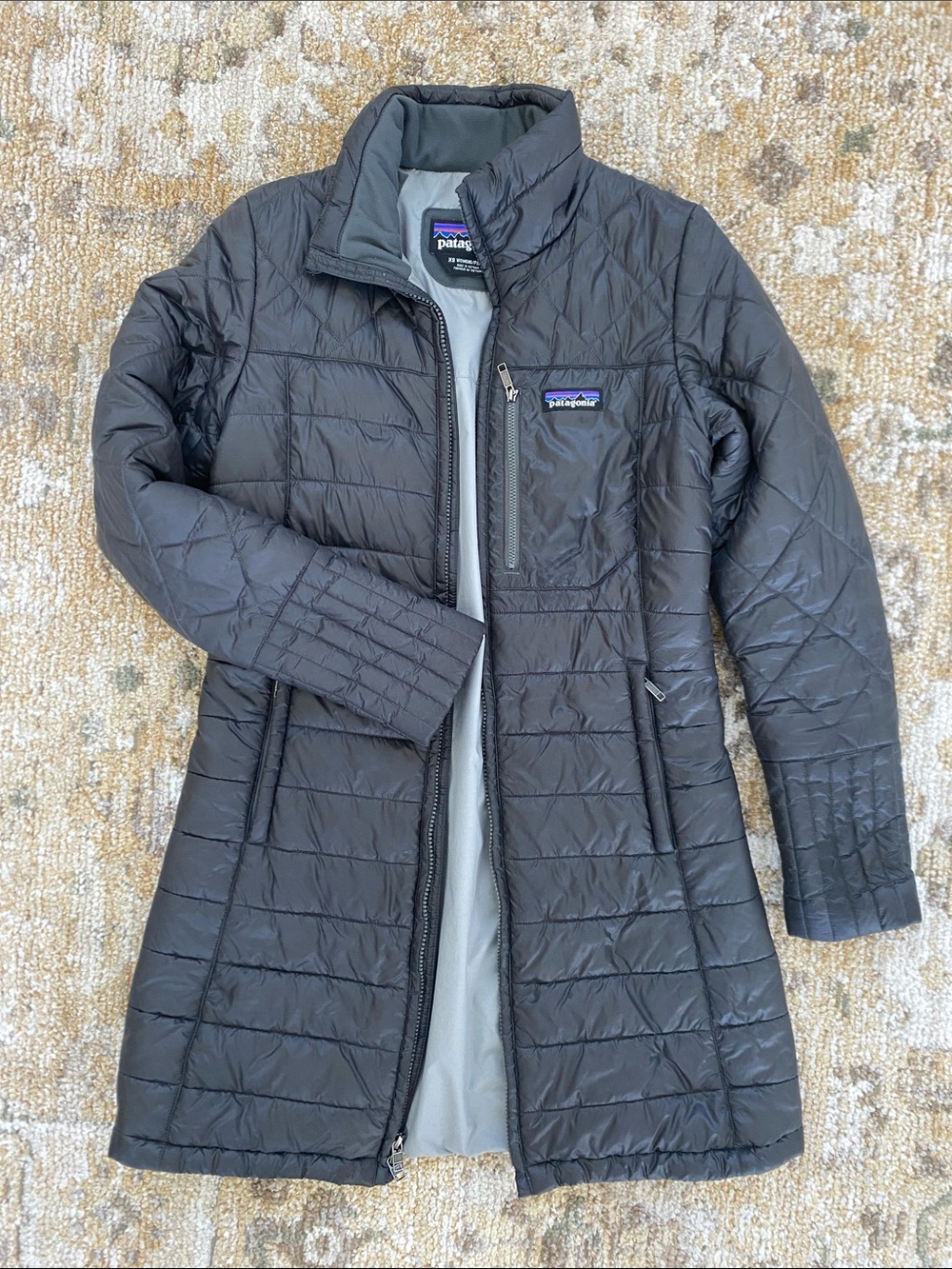 Patagonia Gray Radalie Parka Long Quilted Women's Puffer Coat